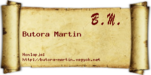 Butora Martin névjegykártya